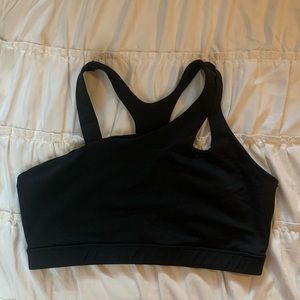 Black Asymmetrical Sports Bra